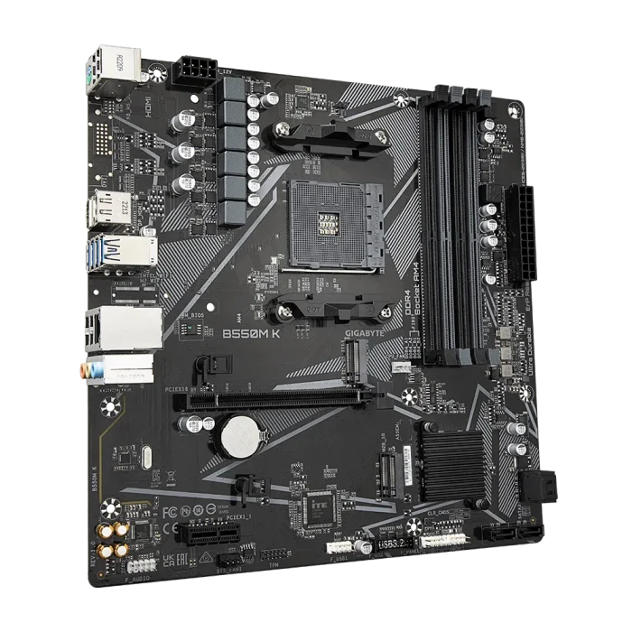 GIGABYTE AMD B550 Chipset for AMD AM4; 4x Dual DDR4; 2x M2; HDMI; DP; mATX
