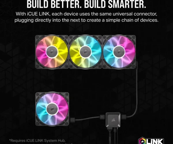 Corsair RX RGB Series; iCUE LINK RX120 RGB White; 120mm Fan; Single Pack