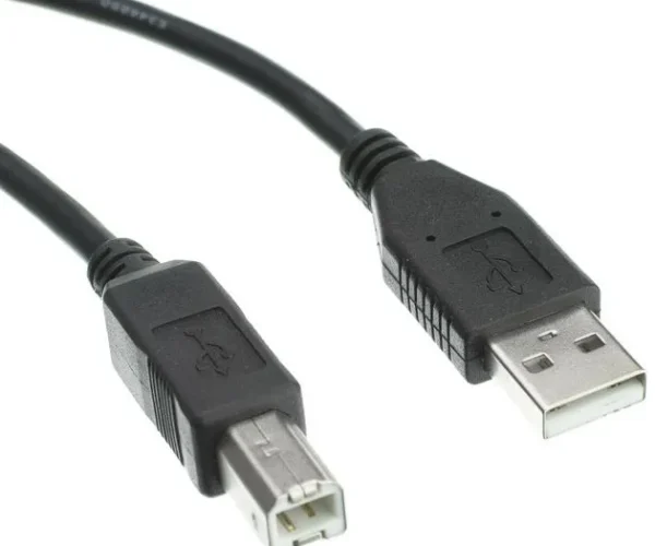 USB printer cable A Male + B M; Black / blue; 1.8m