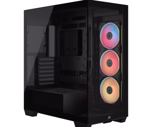 3500X LX-R RGB iCUE LINK Tempered Glass Mid-Tower PC Case; 3x Fans included; 2x 2.5'' ; 2x 3.5''; Black