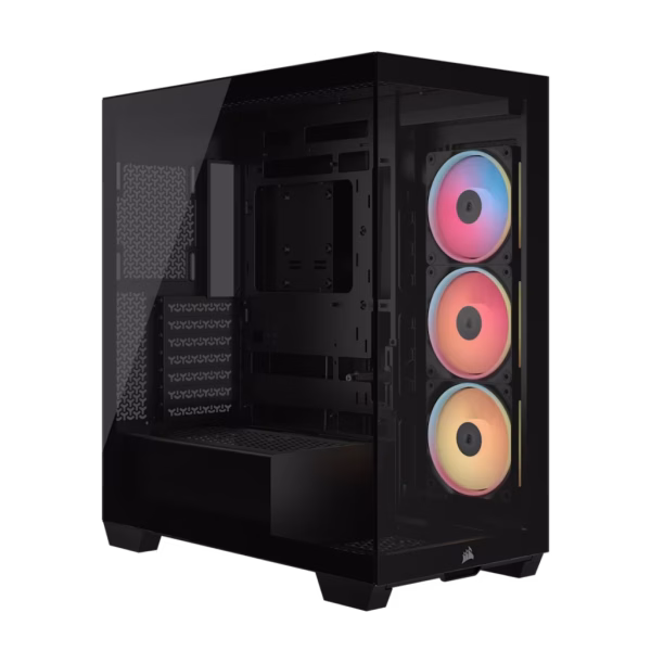 3500X LX-R RGB iCUE LINK Tempered Glass Mid-Tower PC Case; 3x Fans included; 2x 2.5'' ; 2x 3.5''; Black