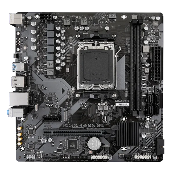 GIGABYTE AMD A620 Chipset for AMD AM5; 2x Dual DDR5; 1x M2; HDMI; DP; mATX.
