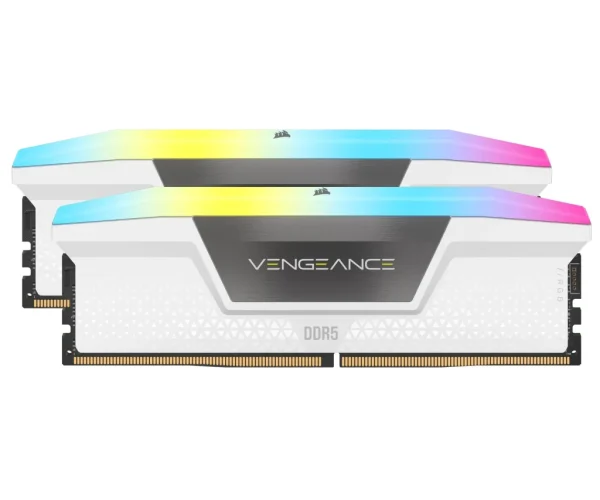 Corsair VENGEANCE RGB DDR5 32GB (2 x 16GB) DDR5 6000 CL36-44-44-96 1.40V Intel XMP & AMD EXPO - White
