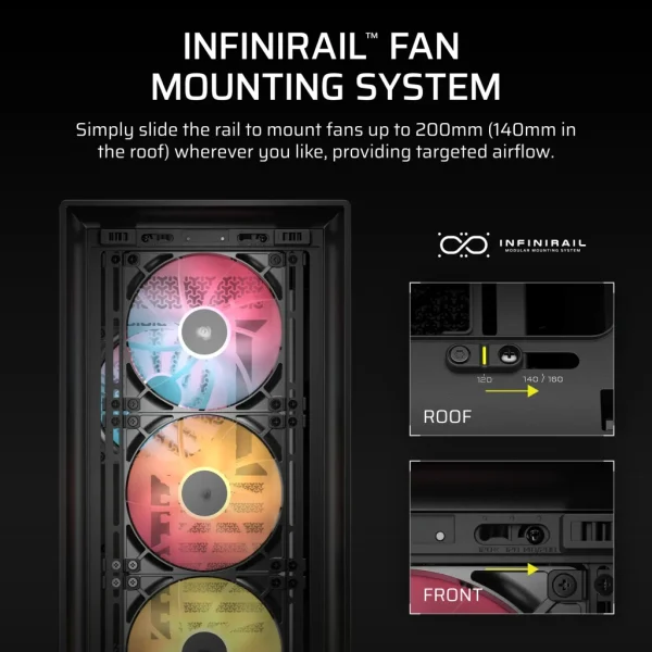 FRAME 5000D RS ARGB Mid-Tower PC Case; 4x RS140 ARGB Fans; 2x 2.5'' ; 1x 3.5'' ; Black.