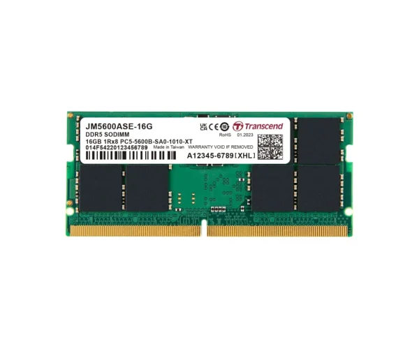 TRANSCEND JET MEMORY 16GB DDR5-5600 NOTEBOOK SO-DIMM 1RX8 CL46
