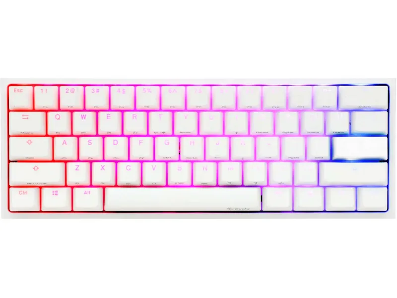 Ducky Keyboard One 2 Pro 60% Mechanical Keyboard; RGB; PBT Double Shot Keycaps - White- Cherry Black . - Image 3