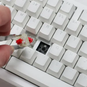 Ducky Keyboard Zero 6108 100% Mechanical Wireless Keyboard; RGB; USB 2.0 / 2.4GHz / BT - White - Cherry MX2A Blue switches.