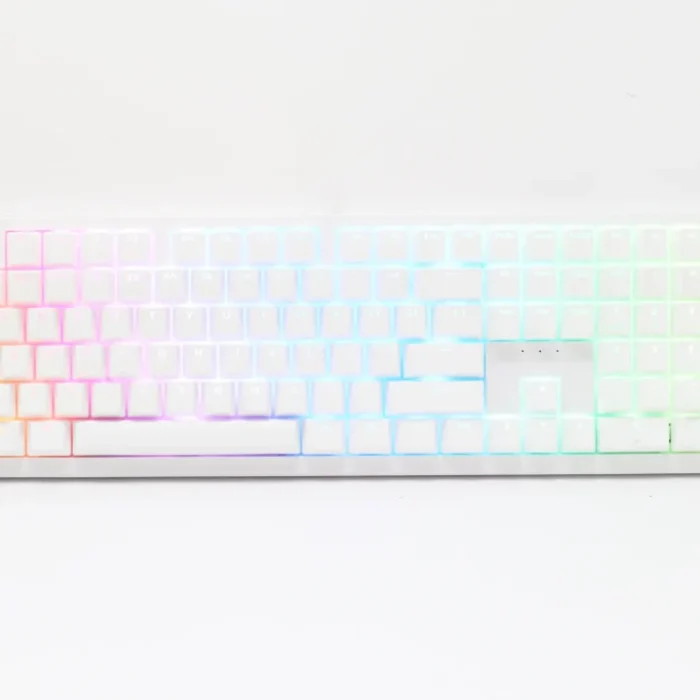 Ducky Keyboard Zero 6108 100% Mechanical Wireless Keyboard; RGB; USB 2.0 / 2.4GHz / BT - White - Cherry MX2A Speed Silver