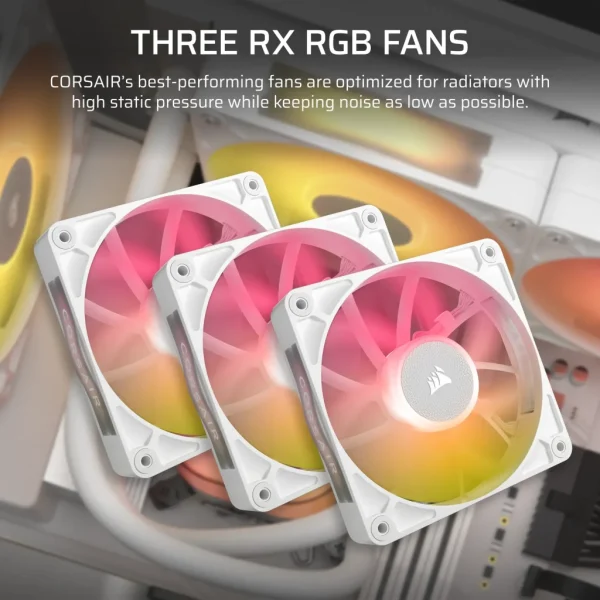 Corsair iCUE LINK TITAN 360 RX LCD Liquid CPU Cooler - White – RX120 RGB Fans – Fits Intel® LGA 1851/1700; AMD® AM5/AM4.