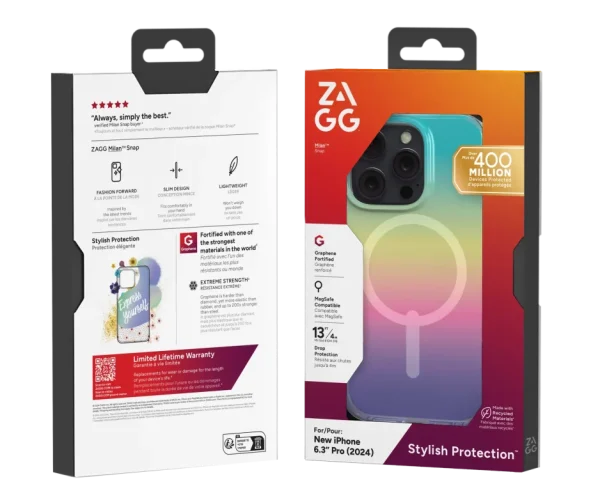 ZAGG Cases Milan Snap Apple iP16 Pro Iridescent