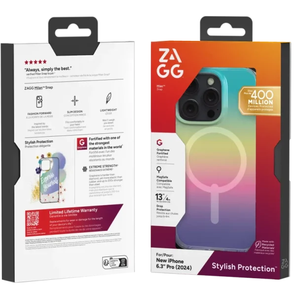 ZAGG Cases Milan Snap Apple iP16 Pro Iridescent
