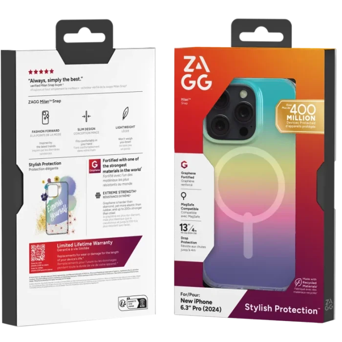 ZAGG Cases Milan Snap Apple iP16 Pro Iridescent