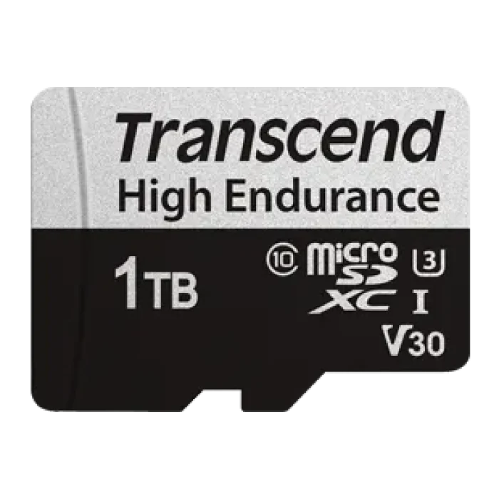 TRANSCEND 350V 1TB HIGH ENDURANCE MICRO SD UHS-I  U3 V30 CLASS10 - READ 100 MB/S - WRITE 60MB/S - WITH SD ADPTOR