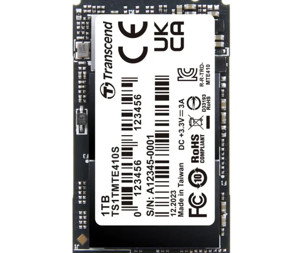 Transcend 1TB MTE410S PCI-E GEN 4x4 M.2 2242 SSD 3D NAND - 5000 MB/s Read 3500 MB/s Write - 600 TBW