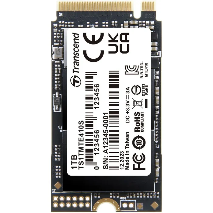 Transcend 1TB MTE410S PCI-E GEN 4x4 M.2 2242 SSD 3D NAND - 5000 MB/s Read 3500 MB/s Write - 600 TBW