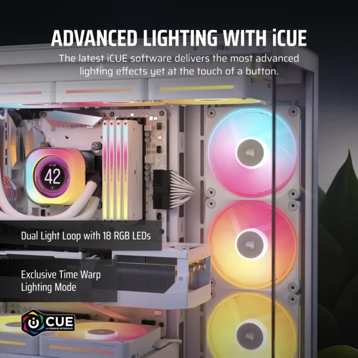 CORSAIR LX-R RGB Series; iCUE LINK LX120-R RGB White; 120mm RGB Fan; Triple Fan Kit.