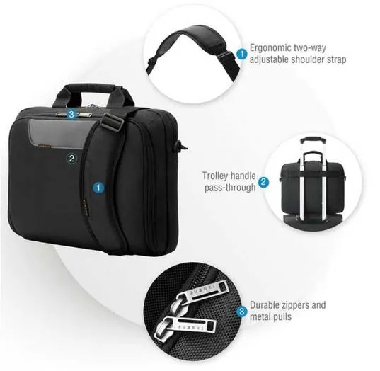 EVERKI ADVANCE 16'' ECO-friendly NOTEBOOK BRIEFCASE BAG; Made from Eco material - Image 5