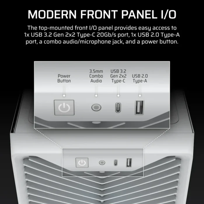 3200D RS ARGB Mid-Tower PC Case; 3x RS120 ARGB fans incl - White.