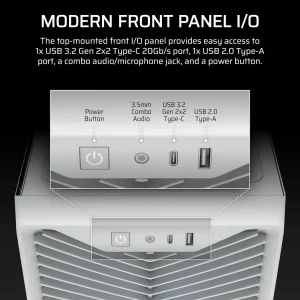3200D RS ARGB Mid-Tower PC Case; 3x RS120 ARGB fans incl - White.