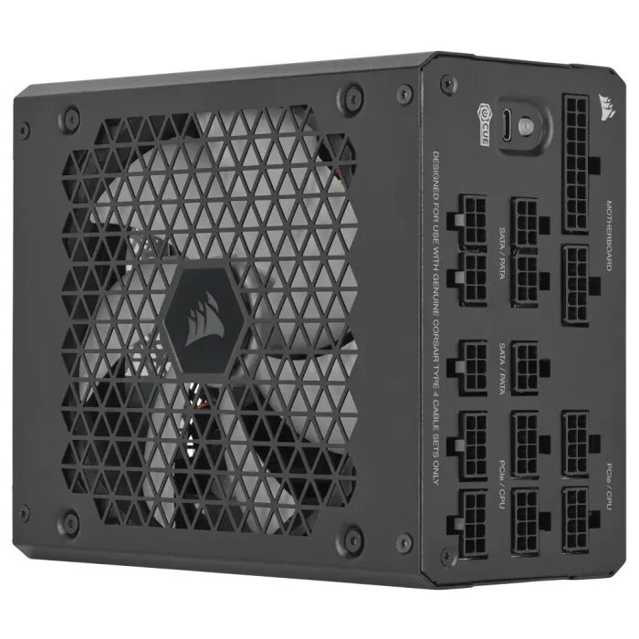 Corsair HX1000i — 1000 Watt 80 PLUS® Platinum; 10yr Warranty;ATX(1);EPS (3);PCI-E (4);4-Pin Peripheral (8);SATA (8);12VHPWR (1)