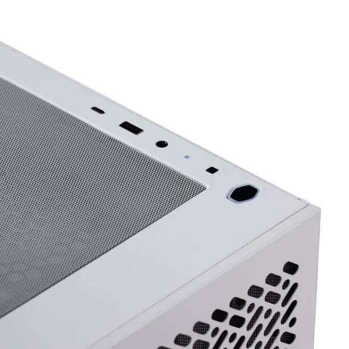 Cooler Master Case Masterbox 302 Mini-Tower; Tempered Glass Side Panel; preinstalled 3 x 120mm fans; 1 x 2.5'' HDD;  White