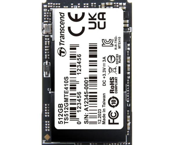 Transcend 512 GB MTE410S PCI-E GEN 4x4 M.2 2242 SSD 3D NAND - 5000 MB/s Read 3500 MB/s Write -300 TBW