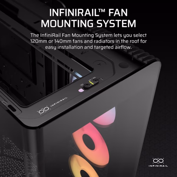 FRAME 4500X RS-R ARGB Panoramic Glass Mid-Tower PC Case;includes 3x RS120-R ARGB Fans ; 4x 2.5'' ; 2x 3.5''  Black