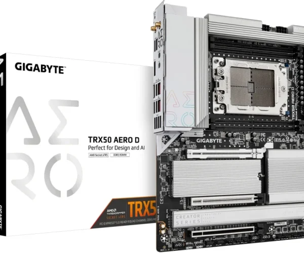 GIGABYTE TRX50 AERO D - 4xDDR5 R-DIMMs; 4xM.2; 2 x PCIe5.0 16x; 8 x SATA; WIFI 7- E-ATX Supports AMD Threadripper™ PRO