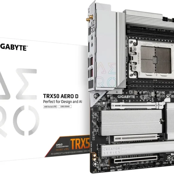 GIGABYTE TRX50 AERO D - 4xDDR5 R-DIMMs; 4xM.2; 2 x PCIe5.0 16x; 8 x SATA; WIFI 7- E-ATX Supports AMD Threadripper™ PRO
