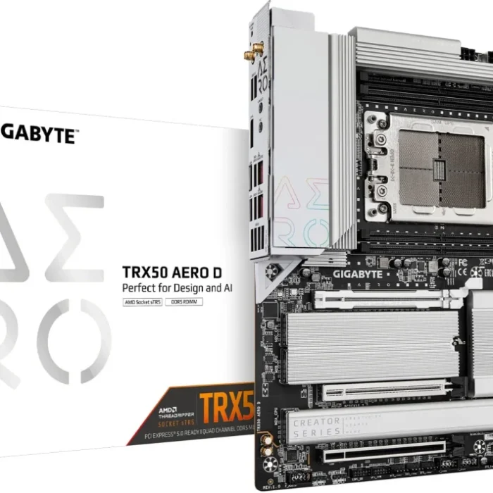 GIGABYTE TRX50 AERO D - 4xDDR5 R-DIMMs; 4xM.2; 2 x PCIe5.0 16x; 8 x SATA; WIFI 7- E-ATX Supports AMD Threadripper™ PRO