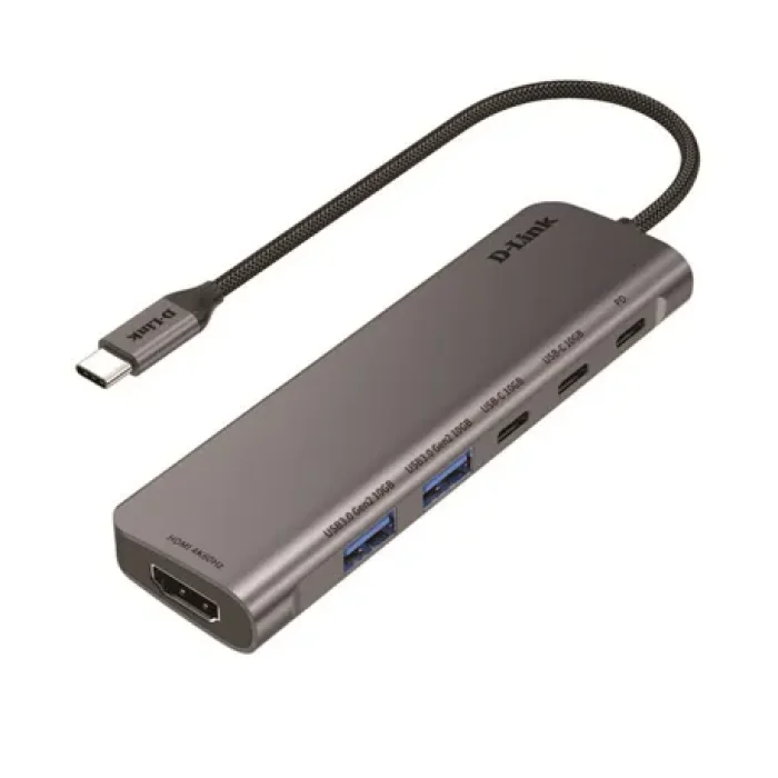6-in-1 USB-C adapter ;2xUSB-A 3.1; 2xUSB-C 3.1; 1xHDMI 4K at 60Hz; 1xUSB-C PD 100W