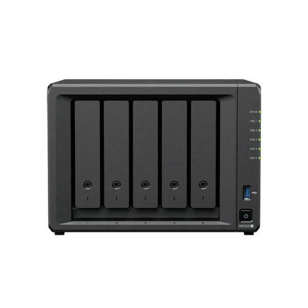 Synology DS1525+ 5 Bay NAS (Espandable to 15 bay) AMD Ryzen V1500B 4C CPU 8 GB DDR4 ECC SODIMM (2 DIMM Slots)