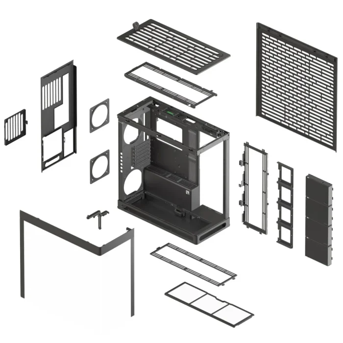 Aerocool HAVN HS 420 Base Edition Black EATX case - Supports up to 11 fans (0 incl) - 4x 3.5'' or 8x 2.5'' - 420mm Radiator.