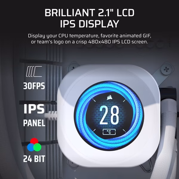 NAUTILUS 240 RS LCD Liquid CPU Cooler – 2.1'''' IPS LCD Screen – RS120 Fans – 240 mm Radiator – LGA 1851/1700;
AMD® AM5/AM4 -