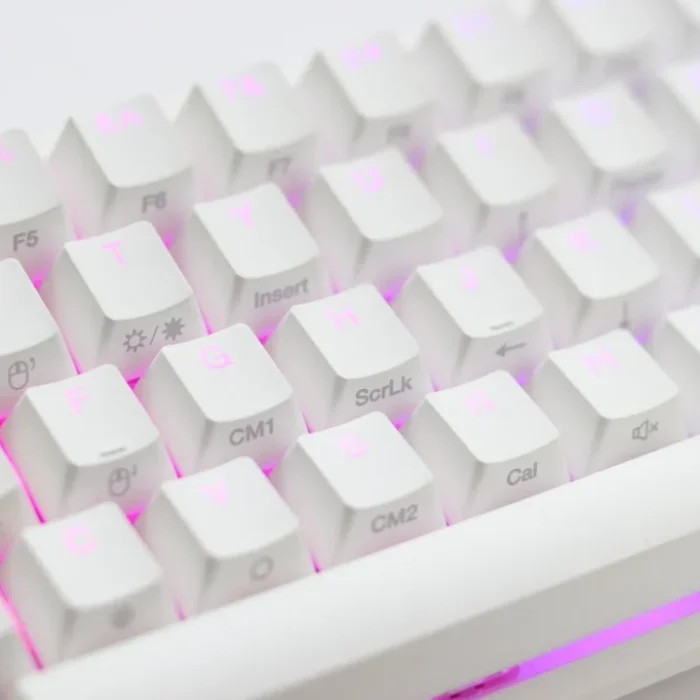 Ducky Keyboard One 2 Pro 60% Mechanical Keyboard; RGB; PBT Double Shot Keycaps - White- Cherry Blue .