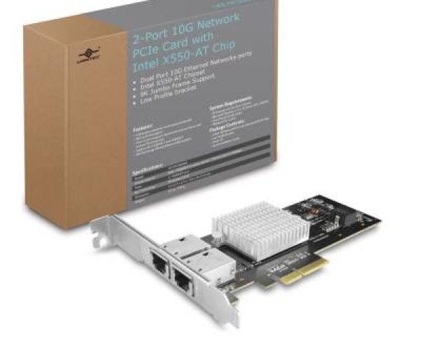 2 x RJ45 Port 10G Network PCIe Card with Intel X550-AT Chip