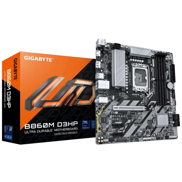 GIGABYTE Intel® B860 Chipset for LGA 1851; 4x DDR5; 2x M2; HDMI/DP; mATX.