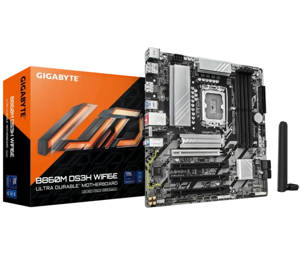 GIGABYTE Intel® B860 Chipset for LGA 1851; 4x DDR5; 2x M2; HDMI/2xDP; mATX.