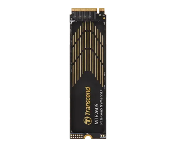 TRANSCEND 1TB MTE260S PCI-E GEN 5X4 M.2 NVMe 2280 SSD 3D NAND -14000 MB/s Read 9800 MB/s Write- Graphen Heat Spreader -750TBW