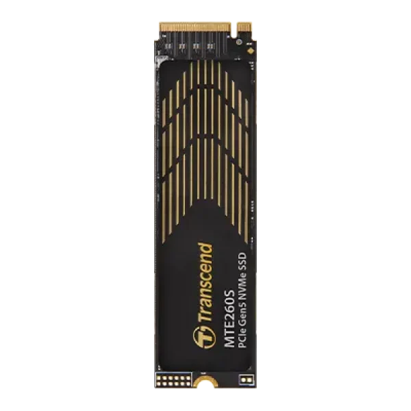 TRANSCEND 1TB MTE260S PCI-E GEN 5X4 M.2 NVMe 2280 SSD 3D NAND -14000 MB/s Read 9800 MB/s Write- Graphen Heat Spreader -750TBW