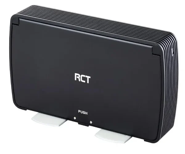 RCT 3.5 SATA external HDD enclosure with USB 3.0 (SuperSpeed up to 5Gbps); supports up to 12TB.
