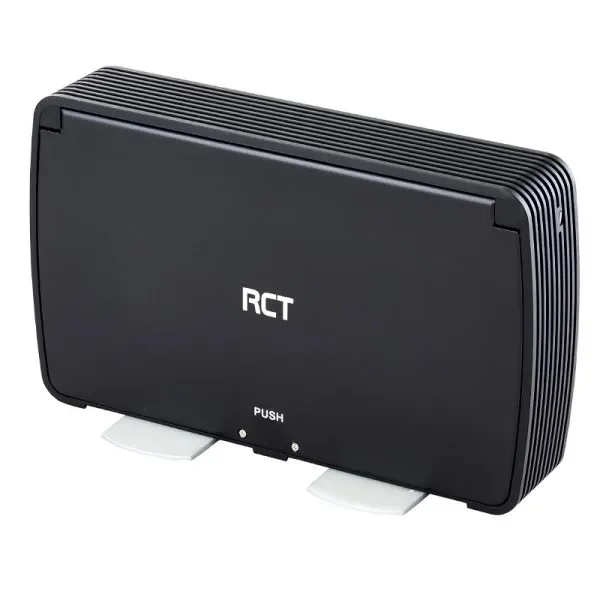RCT 3.5 SATA external HDD enclosure with USB 3.0 (SuperSpeed up to 5Gbps); supports up to 12TB.