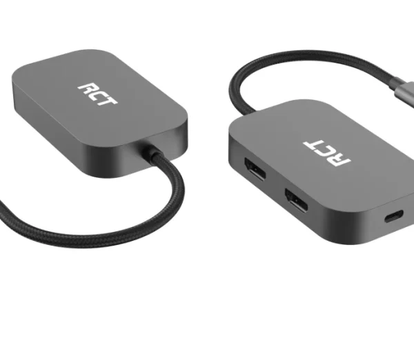 RCT 3-in-1 USB Type C hub with 2 HDMI; USB Type C Power pass-through and Multi-Steam Transport technology