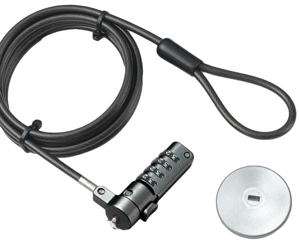 RCT 4 digit notebook security lock; T-Bar compatible with adapter kit; 1.5m