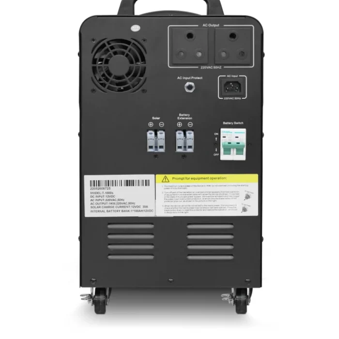 RCT 1KVA/1000W LINE INTERACTIVE UPS INVERTER TROLLEY - 1 X 100AH GEL BATTERY (Warranty Electronics- 1 year; Battery 6 Month)