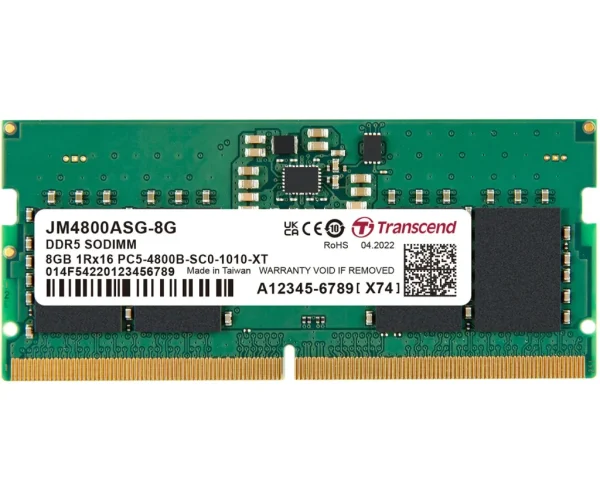 TRANSCEND JET MEMORY 8GB DDR5-5600 SO-DIMM 2RX8 CL46  (1Gx16)x4