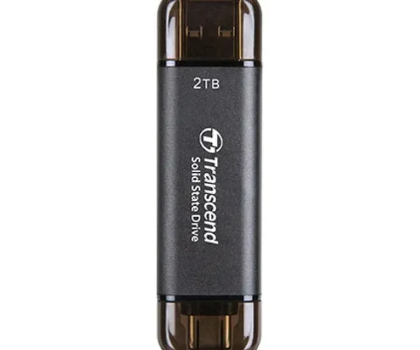 TRANSCEND 128 GB ESD310C USB3.2 TYPE A & C (USB 10Gbps) OTG COMPACT PORTABLE SSD  - Read 1050MB/s Write 950 MB/s - Black