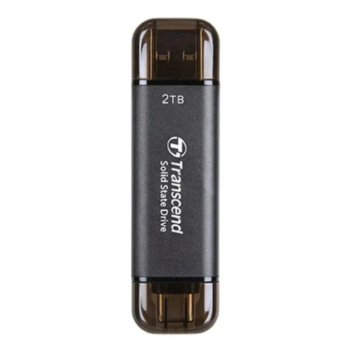 TRANSCEND 128 GB ESD310C USB3.2 TYPE A & C (USB 10Gbps) OTG COMPACT PORTABLE SSD  - Read 1050MB/s Write 950 MB/s - Black