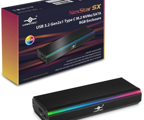 Vantec M.2  NVME & M.2 SATA SSD to USB 3.1 Gen 2 Type C  with RGB LED