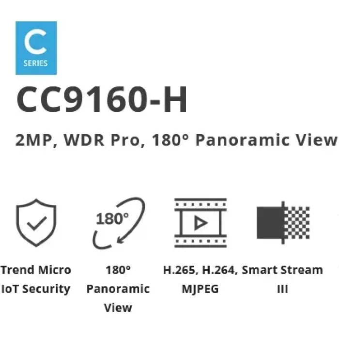 VIVOTEK Indoor 2MP 180 Degree; WDR PRO; Mic; IO